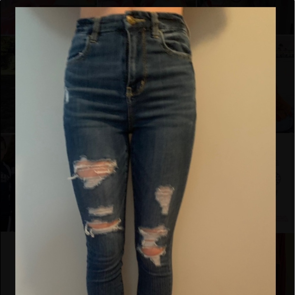 AE curvy super hi-rise ripped jegging jeans